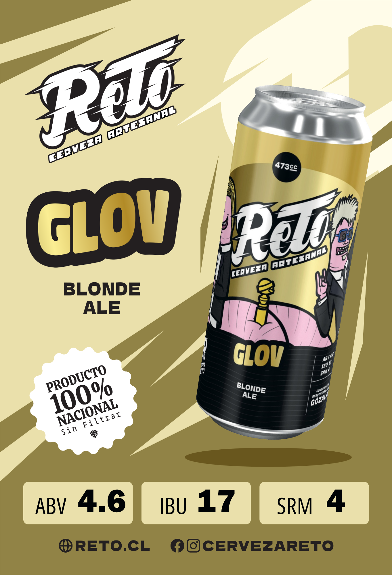 5x Glov -BLONDE ALE 473CC