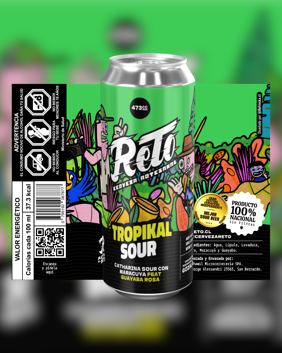 5x Tropikal Sour - CATHARINA SOUR CON MARACUYÁ Y GUAYABA ROSA 473CC