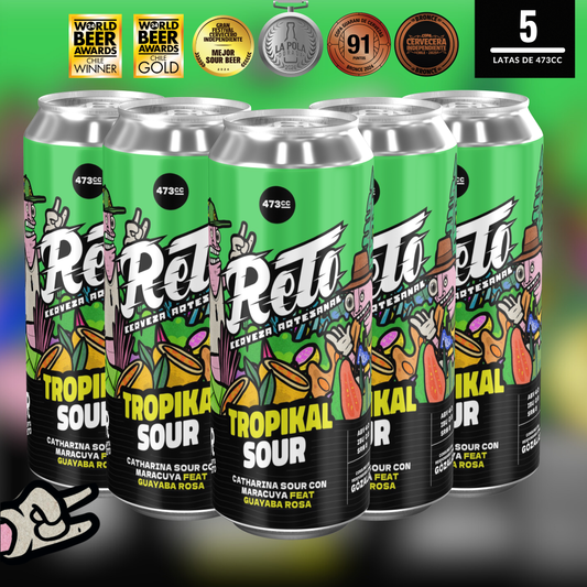Tropikal Sour - CATHARINA SOUR CON MARACUYÁ Y GUAYABA ROSA 473CC  [FivePack]