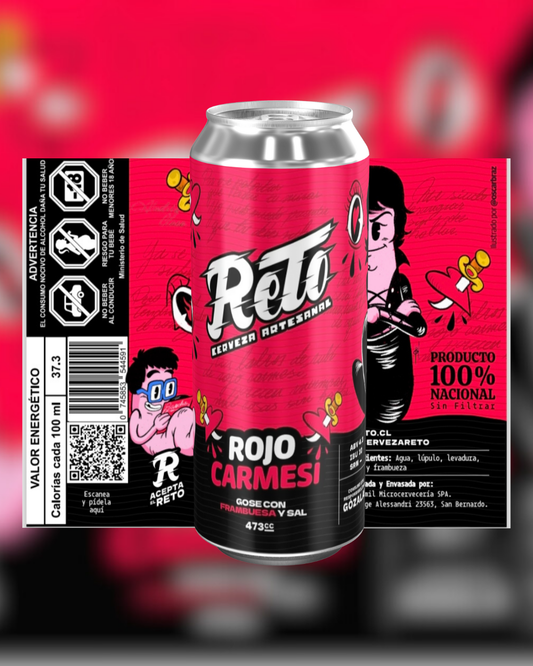 5x Rojo Carmesí - GOSE CON FRAMBUESA Y SAL 473CC