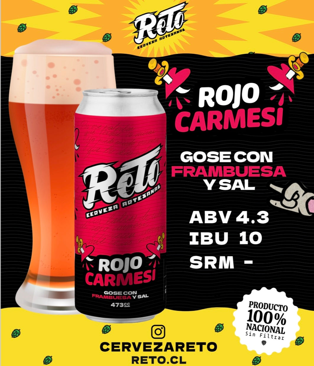 Rojo Carmesí - GOSE CON FRAMBUESA Y SAL 473CC [FivePack]
